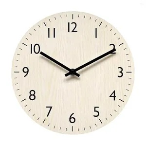 Horloges murales Horloge légère grain de bois simple conception simple décorative pour la cuisine de la salle de bain, etc. décor