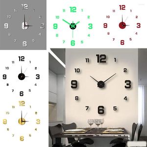 Relojes de pared reloj luminoso Digital estilo europeo estudio sala de estar silencioso pegatina sin perforaciones decoración del hogar