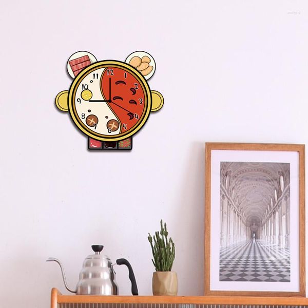 Horloges murales Horloge Mandarin Canard Pot Créatif Personnage De Dessin Animé Mural Muet Maison Salon Boutique Décoration L705Y