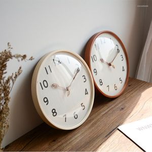 Horloges murales horloge Design moderne Style chinois Ultra-silencieux 15mm matériau en bois massif processus de polissage silencieux décor à la maison