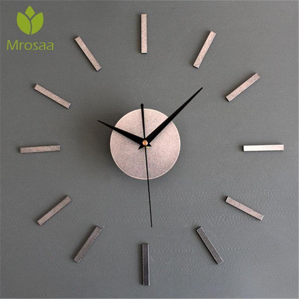 Relojes de pared Reloj Diseño moderno Moda para salas de estar Autoadhesivo de metal para niños Decoración del hogar