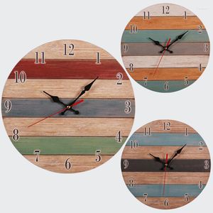 Relojes de pared Reloj Mecanismo de diseño moderno Vintage Digital Metal Europeo Madera Romano Artesanía Sala de estar Decorativo