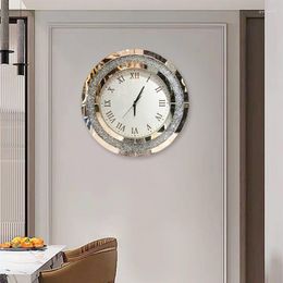Horloges murales Horloge moderne argent diamant lumière design de luxe décoration silencieuse du salon couloir remboursement des dommages