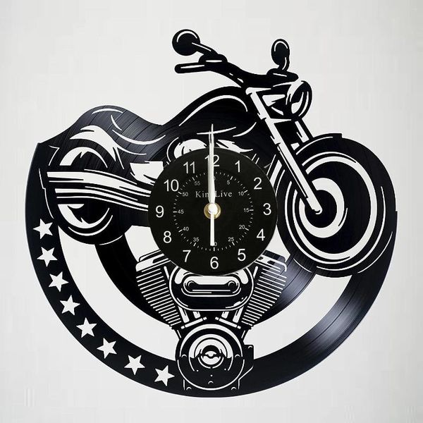 Relojes de pared reloj motociclista lp récord ver regalo original decoración del hogar