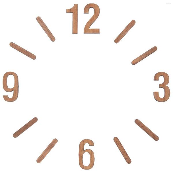 Relojes de pared Reloj Números Números Romano Diy Kit Número Número de madera Reparación árabe Pegatinas sin marco Reemplazo del mecanismo de letras