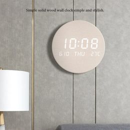 Wandklokken Klok Stille werking Datumweergave LED Wandmontage Batterijvoeding Decoratief Eenvoudige stijl Alarmthermometer 231122