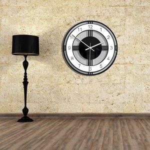 Horloges murales horloge ronde ménage acrylique suspendu en bois noir et blanc pour décor élégant muet