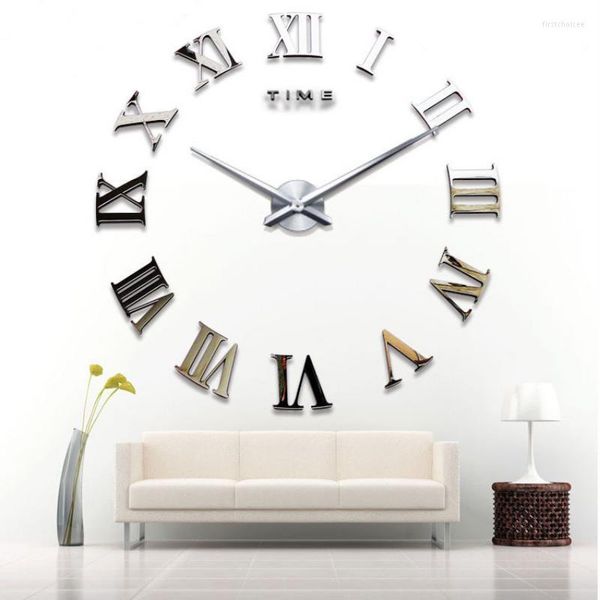 Horloges murales Horloge Simple Romain Numérique Montre De Poche Silencieux Fond Haut De Gamme Salon