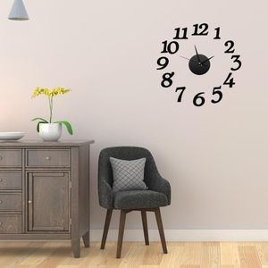 Horloges murales horloge autocollant Design sans cadre abordable grand autocollant numérique effet miroir étiquettes maison salon cuisine en utilisant