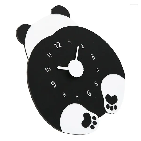 Horloges murales Horloge Décor tendance Suspendu Panda Muet Chambre d'enfant Acrylique Enfant Vivant pour la maison