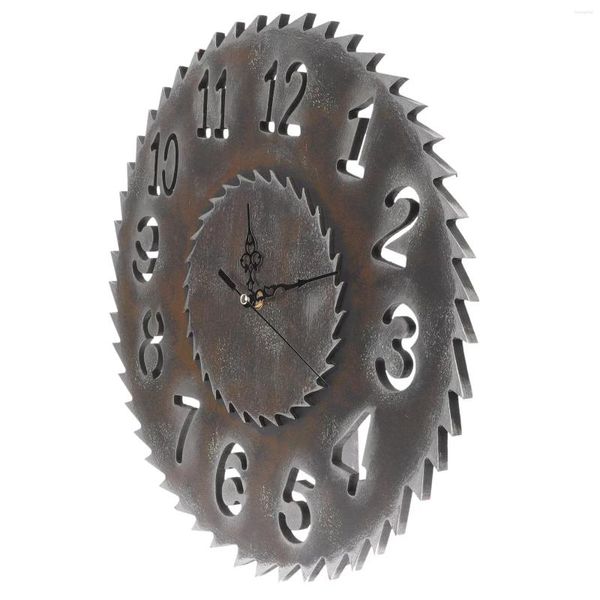 Relojes de pared Reloj Vintage Room Gear Industrial Mantlepiece Livinghanging Steampunk Silent Rustic Metal Calcomanías Decoración