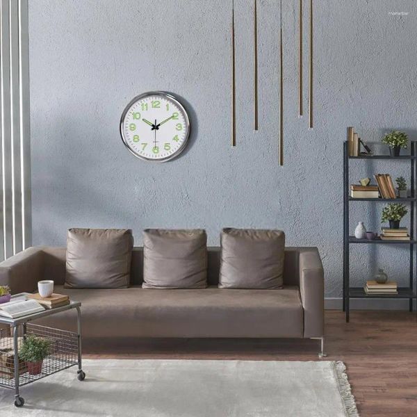 Horloges murales Horloge avec fonction Glow Dark Hands pour chambres Chambre à coucher minimaliste facile à lire
