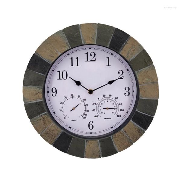 Horloges murales Horloge avec température et humidité Waterpoof Silencieux pour la maison de cuisine