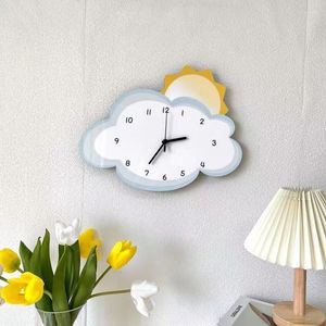 Horloges murales nuage dessin animé Design créatif décoration personnalité horloge numérique maison étude salon Studio boutique Art