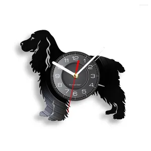 Horloges murales Cocker Spaniel Chien Race Musique Réutilisé Record Horloge Propriétaire Décor À La Maison Chiot Artisanat Art Longplay