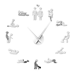 Wandklokken creatieve volwassen sekspatroon klok eenvoudige ontwerptafel horloge voor thuisslaapkamer