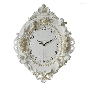 Horloges murales Creative Angel Résine Craft Tone Horloge dans le salon suspendu maison chambre El TimeTool