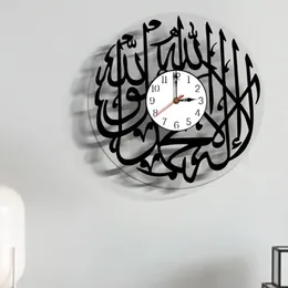 Horloges murales Creative Arabe Design moderne Horloge silencieuse Eid Décoration Acrylique Miroir Autocollant Salon Chambre Maison