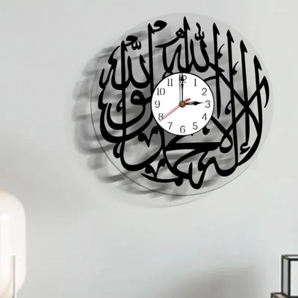 Relojes de pared creativos árabes diseño moderno reloj silencioso decoración Eid espejo acrílico pegatina sala de estar dormitorio hogar