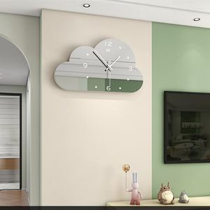 Horloges murales horloge créative miroir décoratif minimaliste moderne suspendu 2023 salon maison mode filet rouge