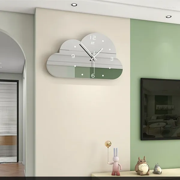 Horloges murales Horloge créative moderne minimaliste miroir décoratif suspendu 2024 salon maison mode net rouge