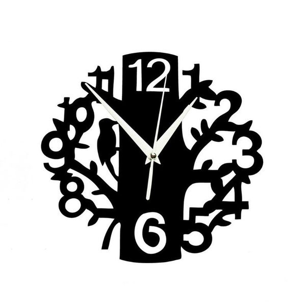 Horloges Murales Creative DIY Acrylique Arbre Miroir Horloge Pour Chambre Salon Décor Autocollant Aiguille Quartz Décoration de La MaisonHorloges MuralesMur