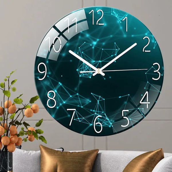 Horloges murales Creative Style européen salon gratuit horloge perforée ménage silencieux chambre Quartz numérique 231030