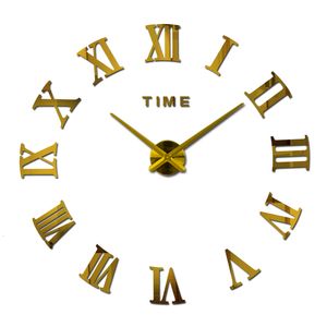 Wandklokken creatieve grote acryl spiegel wandklok diy quartz horloge Single Face klokken moderne woondecoratie woonkamer stickers 230614