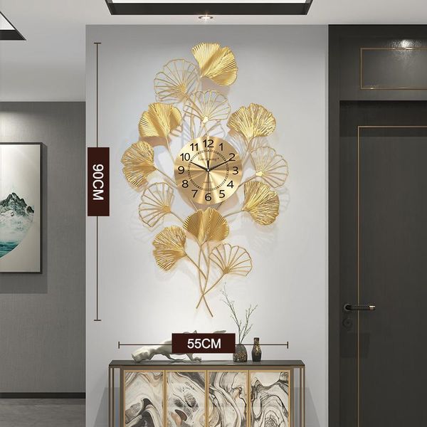 Horloges murales créatives grande horloge salon art de luxe style chinois mécanisme numérique moderne reloj pared décoration de la maison 5