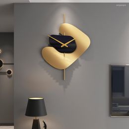 Horloges murales créatives grande horloge mécanisme salon métal luxe silencieux Design moderne Reloj Pared décoration de la maison 60