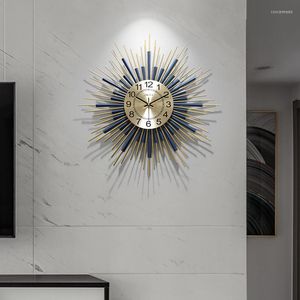 Relojes de pared Reloj grande creativo sala de estar moderna cuarzo silencioso oficina nórdica de lujo Horloge Murale decoración del hogar 60