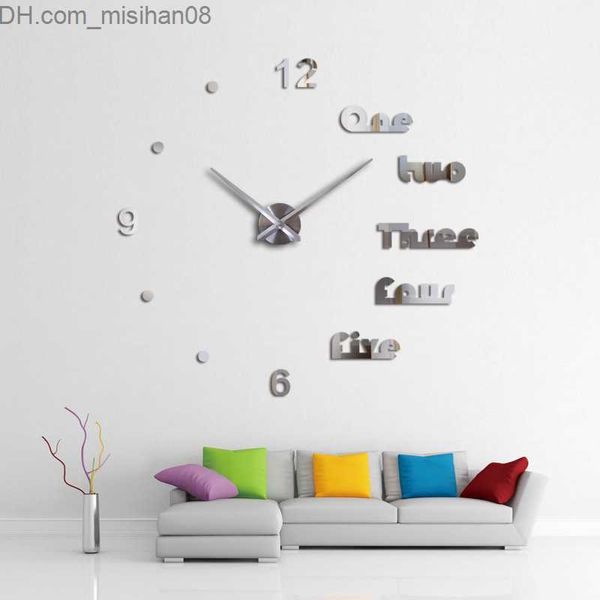 Relojes de pared creativos de gran tamaño 3D etiqueta de la pared digital reloj diy estéreo reloj de pared diseño moderno sala de estar estudio decoración cuarzo z230705