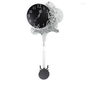 Horloges murales Creative Metal Gear Clock Personnalité Silencieuse Salon Mécanique Décoration Européenne Rétro Soul Pendulum