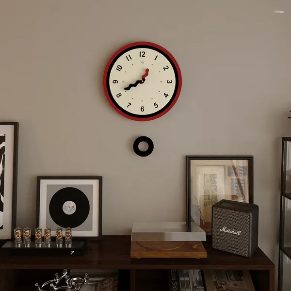 Relojes de pared Reloj de mesa moderno creativo Ins Escritorio de madera nórdico para sala de estar Decoración del hogar ecológica Decoración Arte Regalo