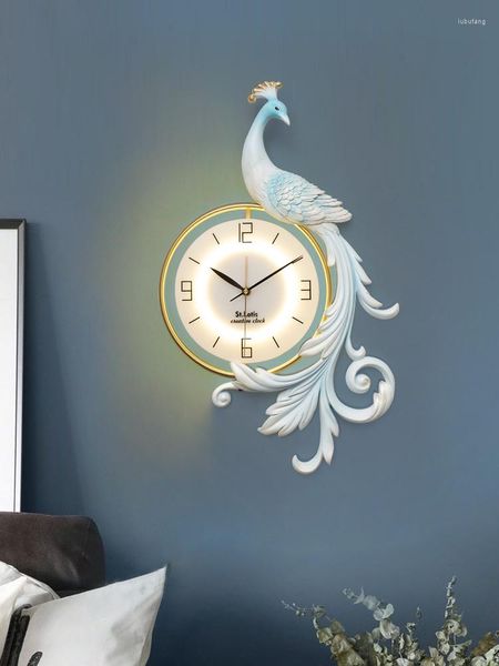 Horloges murales Creative Peacock Living Room Clock Home Fashion Personality Special-Shaped Hanging