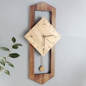 Horloges murales Horloge en bois créative Design de salon moderne mode silencieux mécanicien inhabituel Reloj De Pared Art AB50WC