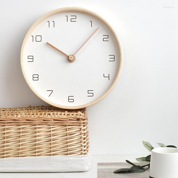 Relojes de pared, reloj creativo, Material de Pvc sólido de madera, 15mm, cuarzo silencioso, espejo de cristal ordinario, decoración para sala de estar