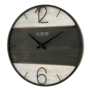Horloges murales Crosse Clock 16 pouces Brown Brown Wood / métal Quartz analogique 404-4040