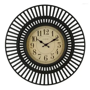 Horloges murales Crosse Clock 20 pouces Covington contemporain noir quartz analogique