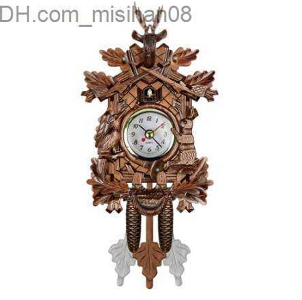 Horloges Murales Coucou Horloge Murale Oiseau Réveil Bois Horloge Suspendue Temps pour La Maison Restaurant Licorne Décoration Art Vintage Balançoire Salon Z230707