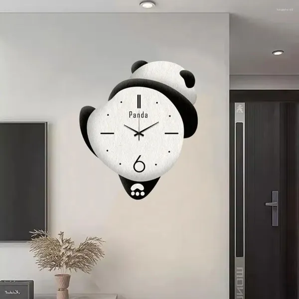 Horloges murales mignon Panda horloge créative silencieuse salon enfants chambres pépinières apprentissage maison dessin animé décorations