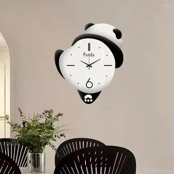 Relojes de pared lindo reloj Panda creativo silencioso sala de estar dormitorios decoraciones aprendizaje guarderías hogar dibujos animados niños M2Y8