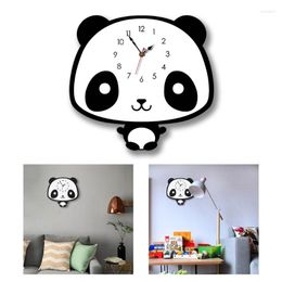 Wandklokken Leuke Panda Klok Thuis Slaapkamer Woonkamer Keuken Mute- Creative-Decors Nordic-Style Hanging-Clock