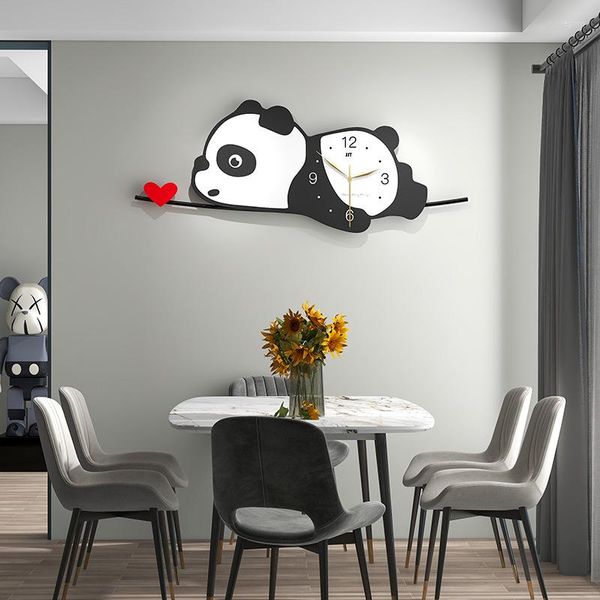 Horloges murales Panda mignon horloge Design moderne décor de chambre d'enfants salon salle à manger maison