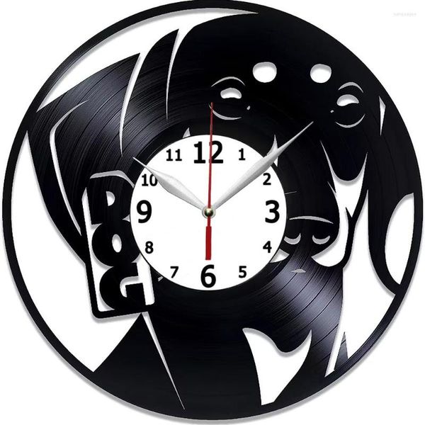 Relojes de pared Dachshund reloj de 12 pulgadas para hombre y mujer Animal Original decoración del hogar perro salchicha registro hecho a mano P