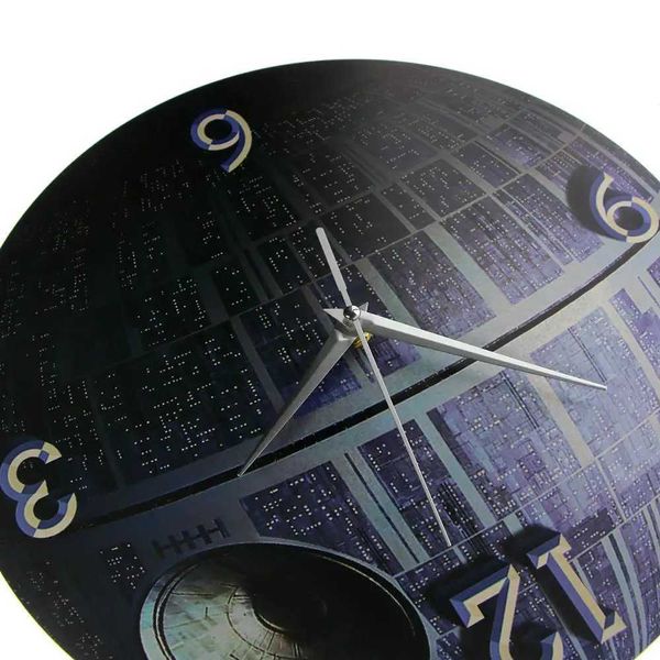 Horloges murales Mort étoile Match Round 3D Clock Mur