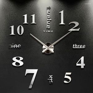 Horloges murales autocollants autocollants décor de chambre horloge numérique pour numéro miroir autocollant suspendu acrylique montre de vie Art maison