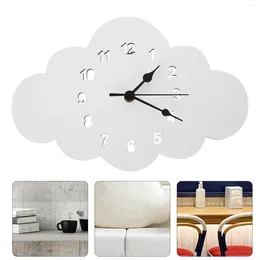 Horloges murales décor pratique ménage dessin animé forme de nuage blanc chambre d'enfant enfant