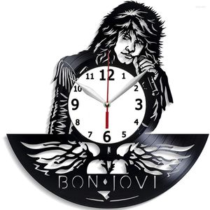 Horloges murales décor pour salon J musique Art maison Rock Band horloge minimaliste cadeau anniversaire ventilateur moderne Jovi C