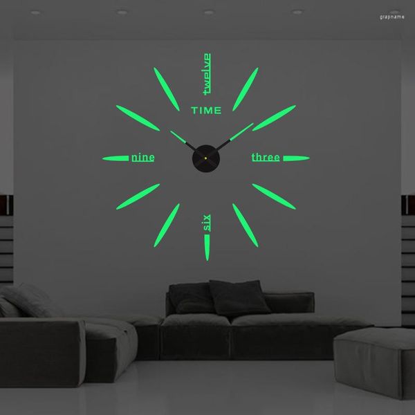 Horloges murales décoration vivant horloge lumineuse numérique créatif autocollant bureau Simple sans poinçon chambre silencieuse